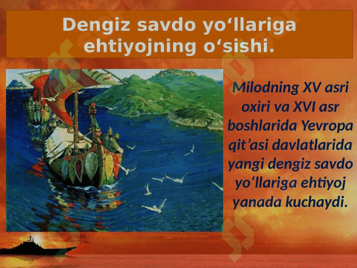 Yangi dengiz yo'llarining ochilishi 2