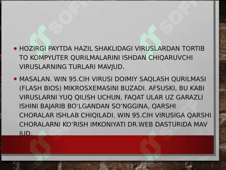 AXBOROTLARNI HIMOYALASH, VIRUSLAR VA ULARGA QARSHI ANTIVIRUS DASTURI 6
