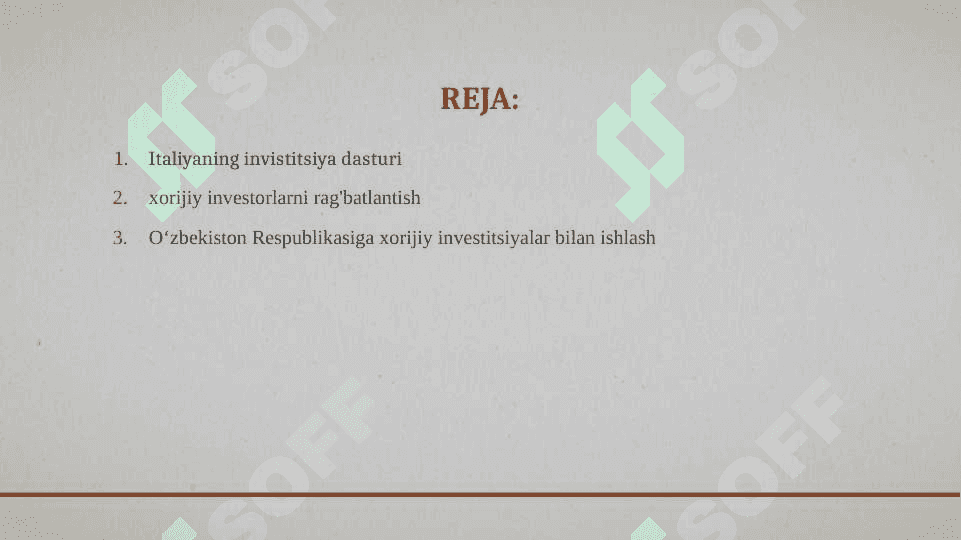 Italiya va o’zbekistonning invistitsiya siyosati 2