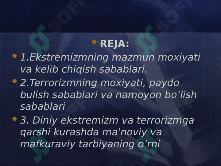 Diniy ekstremizm va terrorizm insoniyat uchun xavf ekanligi to’g’risida 2