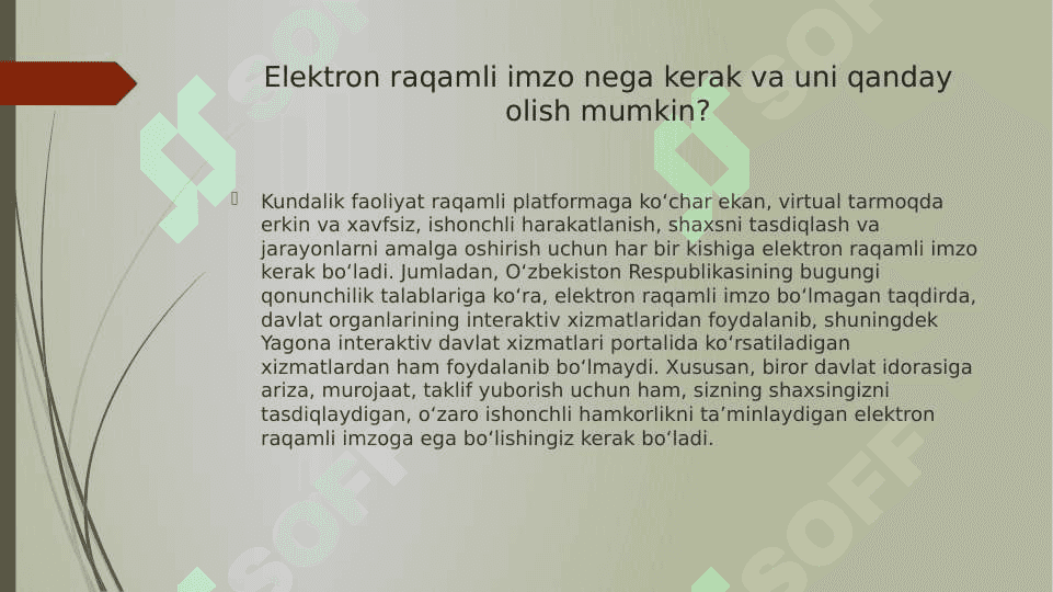ELEKTRON RAQAMLI IMZO VA UNDAN FOYDALANISH 2