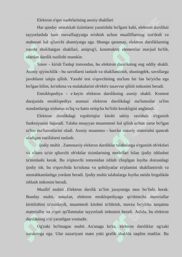Elektron va onlayn oʻquv resurslarini yaratish usullari va vositalari 3
