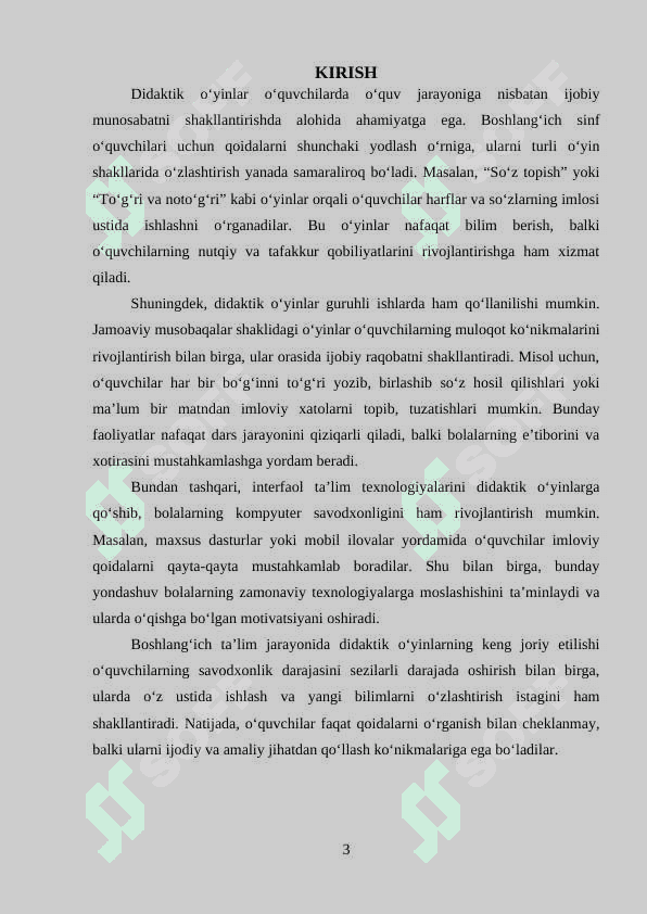 BOSHLANGʼICH TAʼLIMDA IMLOVIY SAVODXONLIK BOʻYICHA TURLI DIDAKTIK OʻYINLARDAN FOYDALANISH 3