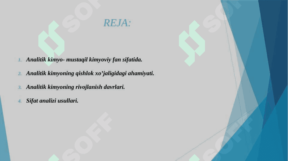 ANALITIK KIMYO FANINING MAQSAD VA VAZIFALARI. RIROJLANISH TARIXI 2
