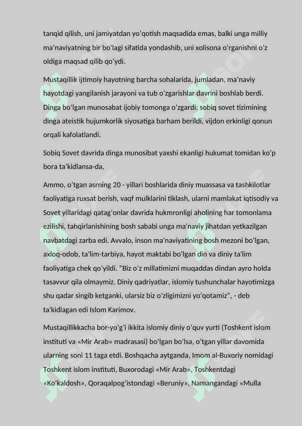 ISLOM VA BOSHQA DINIY AQIDALAR SINKRETLASHUVI 3