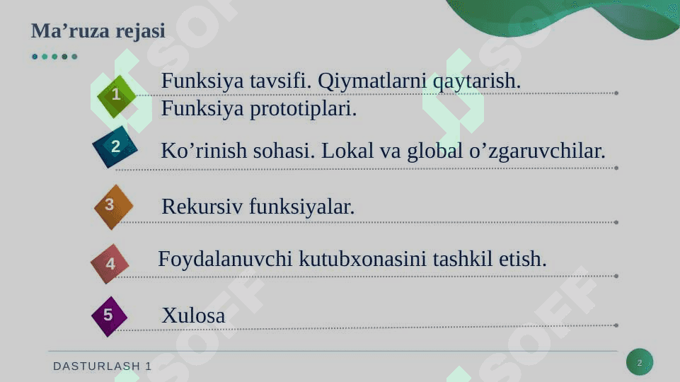 Python dasturlash tilida funksiyalar bilan ishlash 2