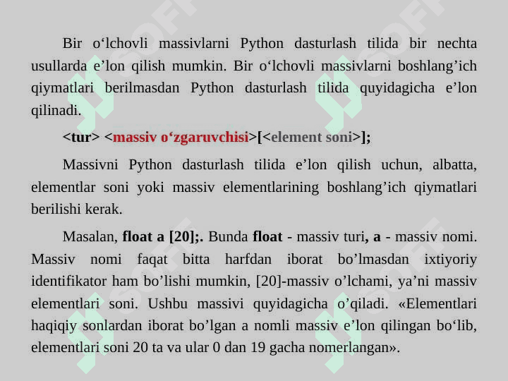 Python dasturlash tilida massivlar bilan ishlash 8