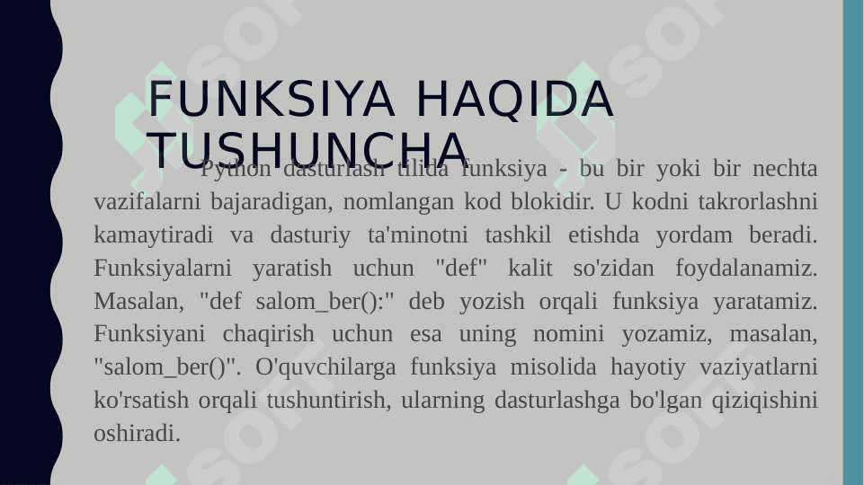 Python dasturlash tilida funksiyalar bilan ishlash 2