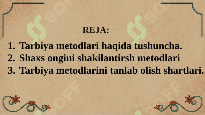 Pedagogikada tarbiyaning umumiy metodlari 2