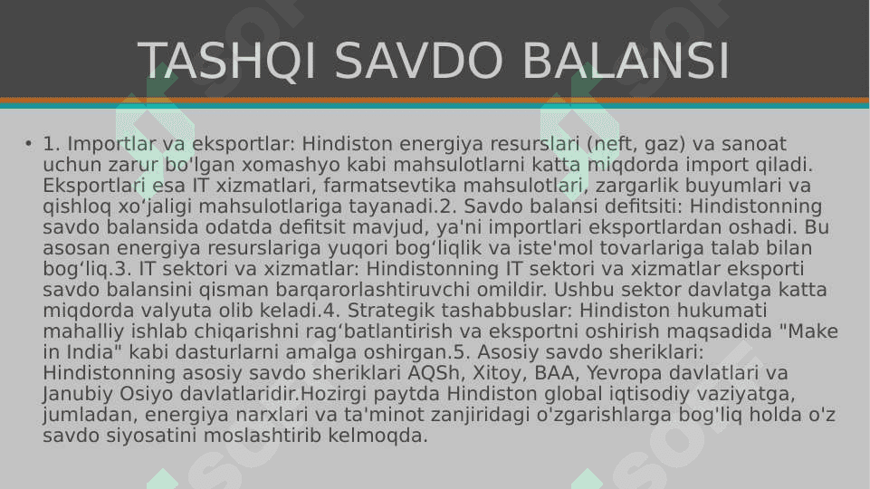 Hindiston davlatining makroiqtisodiy ko'rsatkichlari tahlili 7