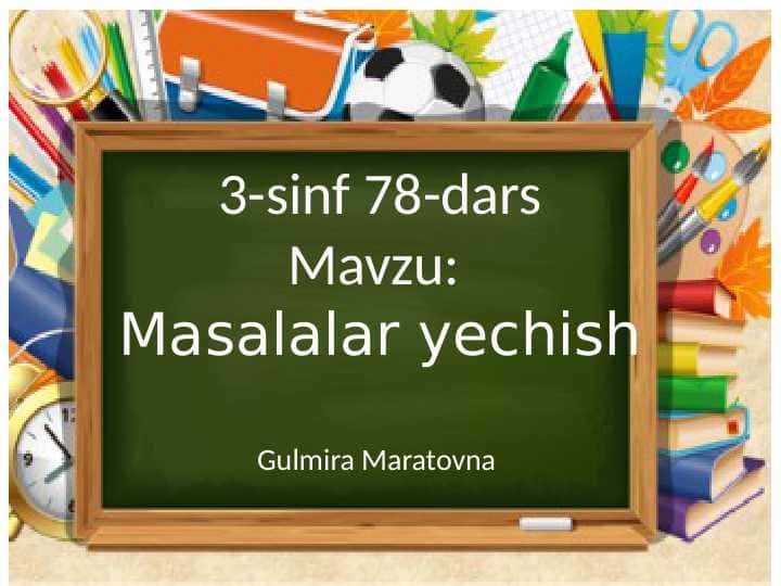 3-sinf Matematika.78-dars masalalar yechish