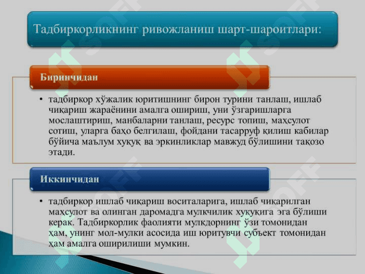 ТАДБИРКОРЛИК ФАОЛИЯТИ ВА УНИНГ ШАКЛЛАРИ. ТАДБИРКОРЛИК КАПИТАЛИ ВА УНИНГ АЙЛАНИШИ 7