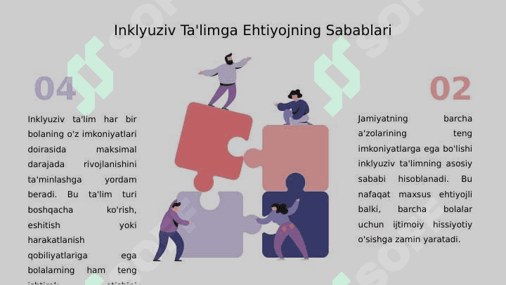 Inklyuziv ta'limning tamoyillari va unga bo'lgan extiyojlar va uning sabablari. 5