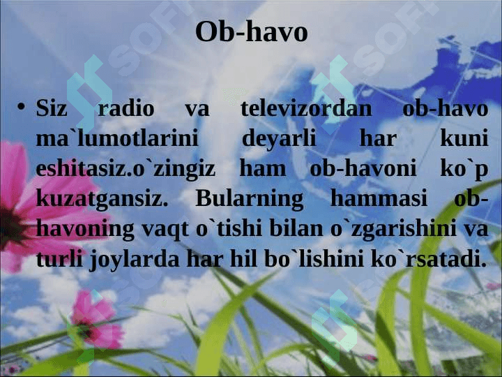 Ob – havo va  iqlim 2