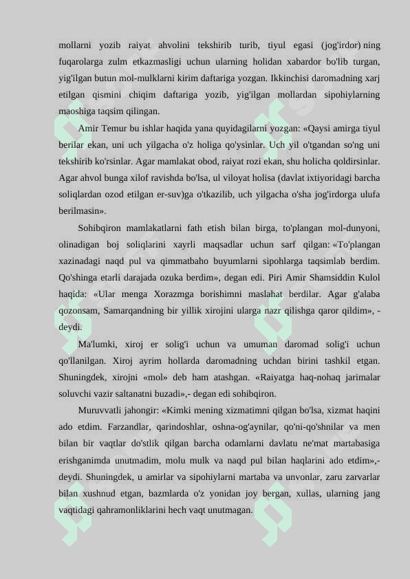Amir Temur va Temuriylar davridagi iqtisodiy g'oyalar 7