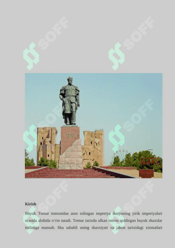 AMIR TEMUR VA TEMURIYLAR DAVRIDAGI IQTISODIY G’OYALAR VA IQTISODIY SIYOSAT 2