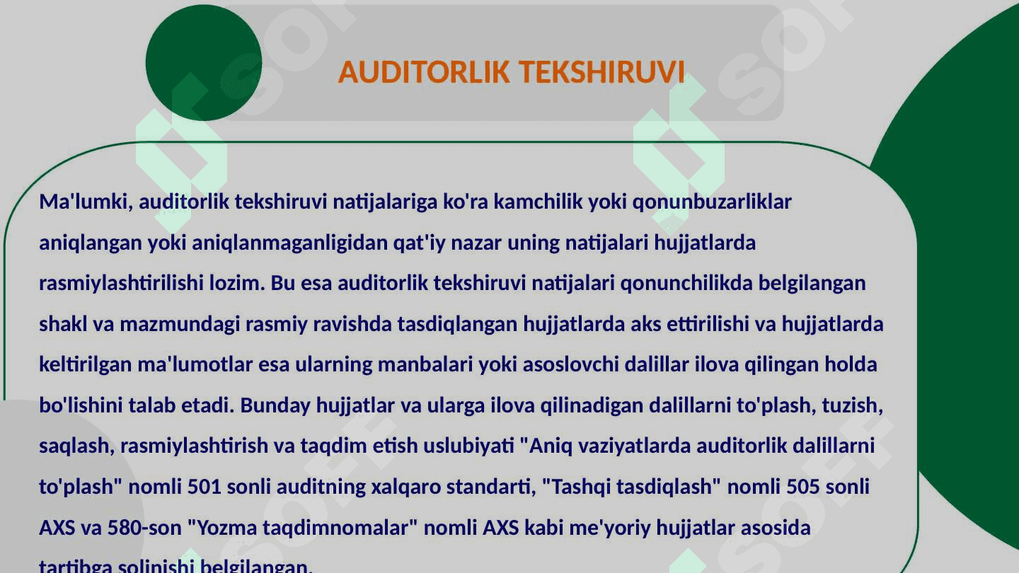 Auditorlik xulosasi va uning shakllari 2