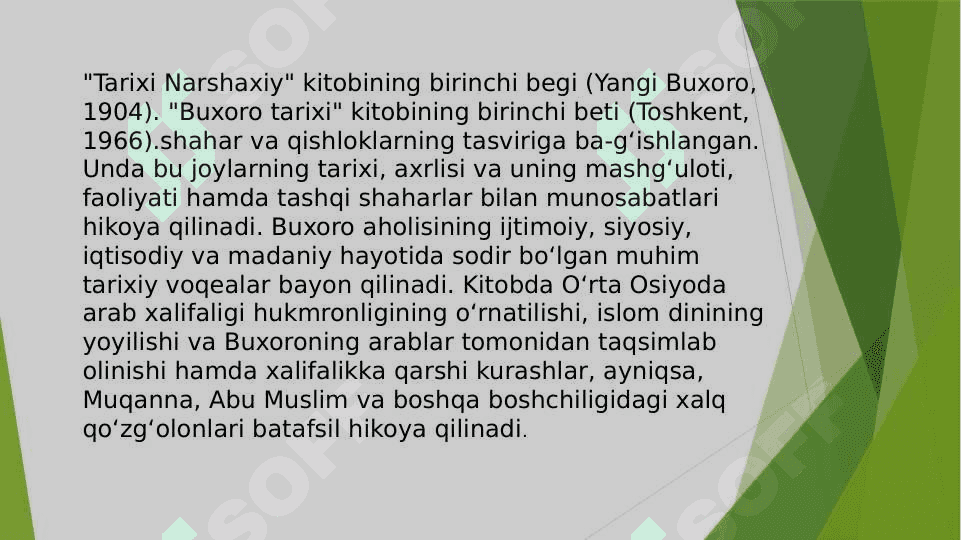 Narshaxiyning ,,Buxoro tarixi’’ asari haqida 7