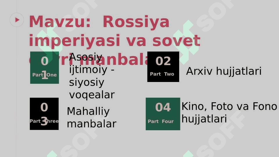 Rossiya imperiyasi va sovet davri manbalari 2