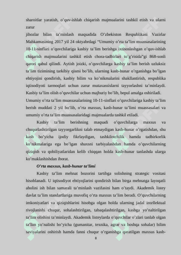 IJTIMOIY SOHALAR KARTALARINI LOYIHALASH VA TUZISH. 8