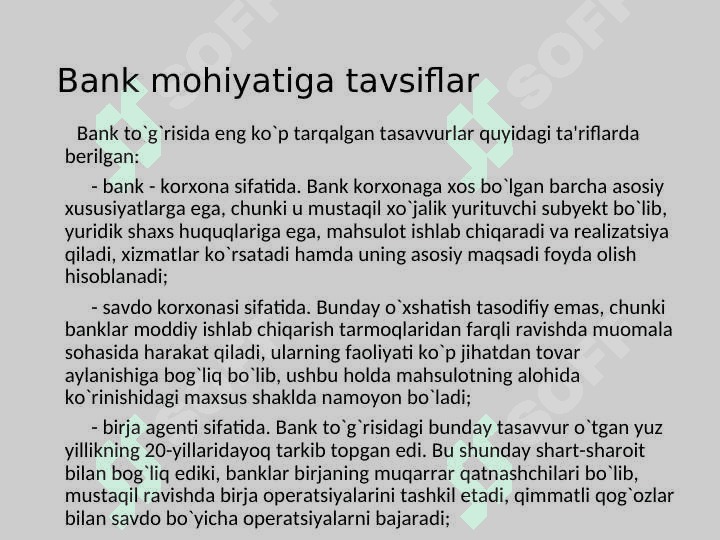 BANK FAOLIYATINING HUQUQIY ASOSLARIBANK FAOLIYATINING HUQUQIY ASOSLARI 2