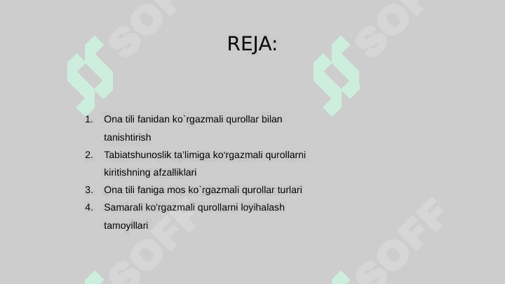 Ona tili fani uchun ko'rgazmali qurollarni yasash. 2