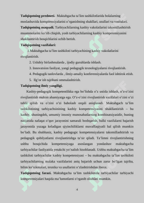 Maktabgacha ta’lim tashkilotlariga bolalarning moslashuvida tarbiyachining kasbiy kompetensiyalari 4