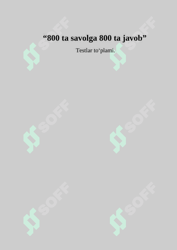 800 Savolga 800 javob 2