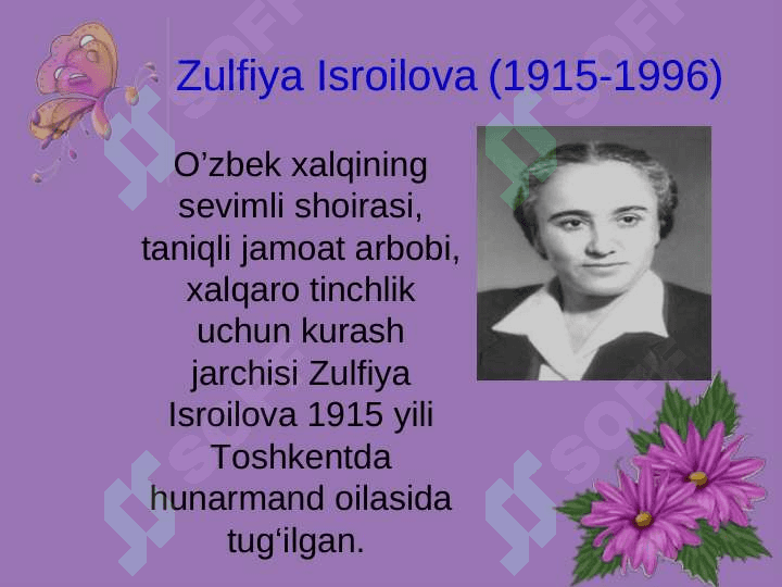 O`zbek xalqining sevimli shoirasi Zulfiya 2