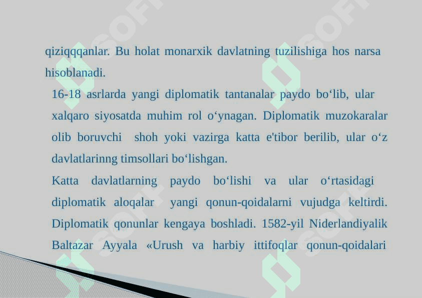 XVI-XVII asrlarda xalqaro munosabatlar va diplomatiyaning 5