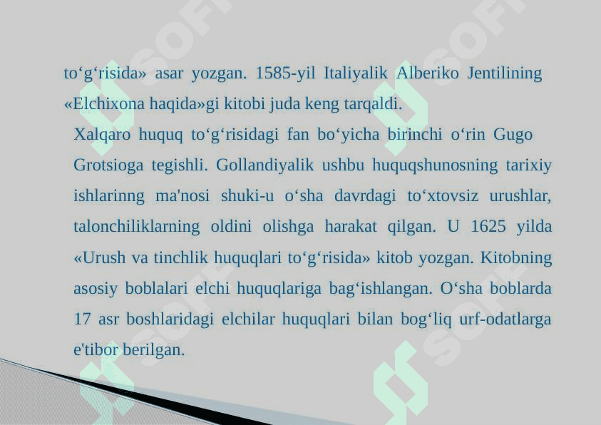 XVI-XVII asrlarda xalqaro munosabatlar va diplomatiyaning 6