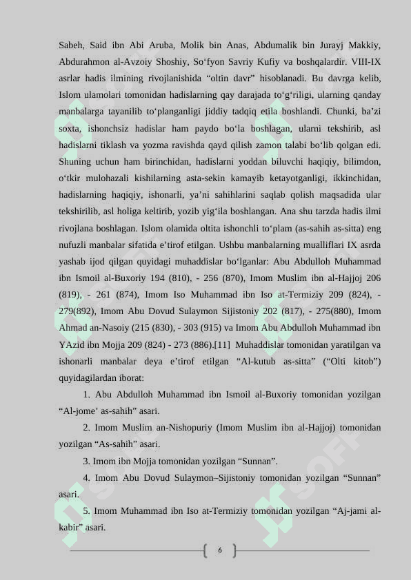 Imom al-Buxoriy at-Termiziyning hadis ilmini rivojlantirishdagi xizmatlari 6