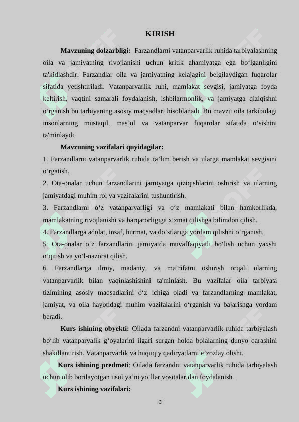 Oilada farzandni vatanparvarlik ruhida tarbiyalash. 3