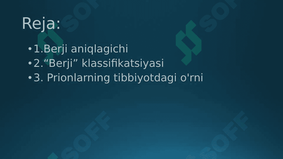 Bakteriyalarning “Berji “ aniqlagichi. Prionlar, ularning tibbiyotdagi o’rni 2