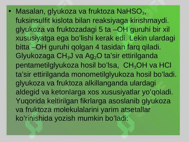 Uglevodlar va uning xossalari 7