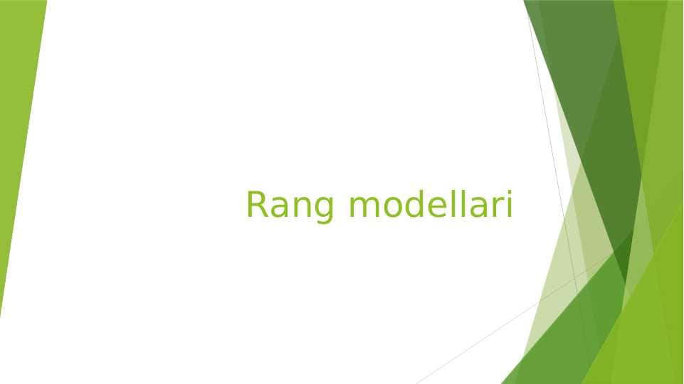 Rang modellari 1