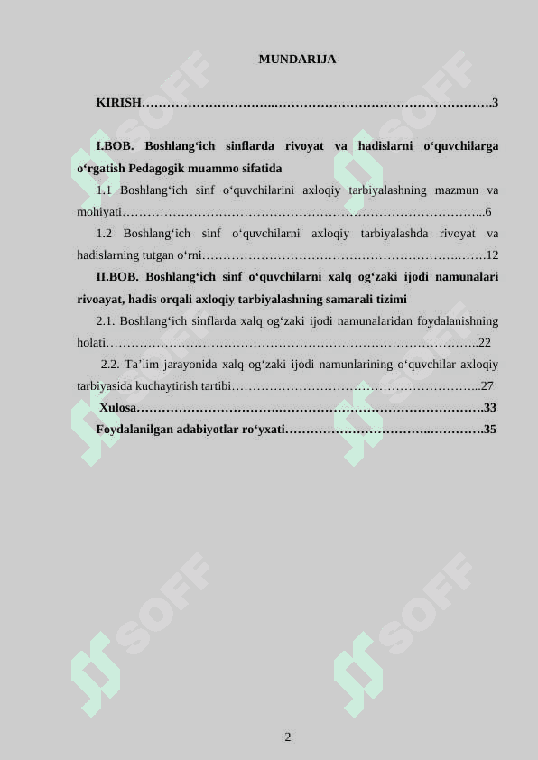 O‘quvchilarni tarbiyalashda rivoyat va hadislardan foydalanish 2