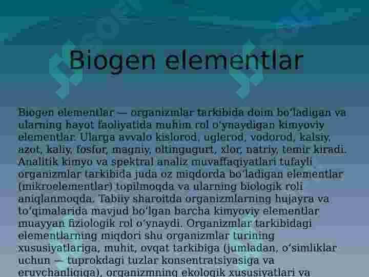 BIOGEN ELEMENTLAR 3
