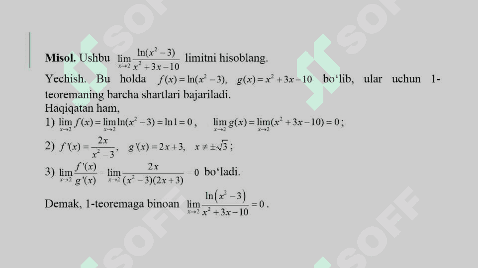 Differensial hisobning asosiy teoremalari 8