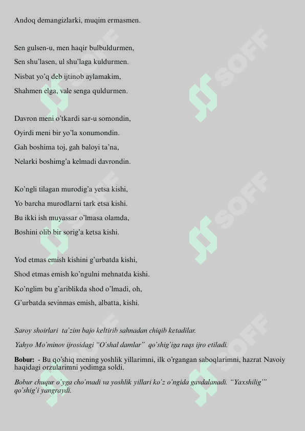 Bobur tavalludiga tadbir ssenariysi 4