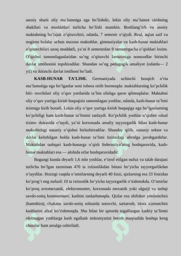 Jahon mamlakatlari ta’limi taraqqiyotining ayrim masalalari 8