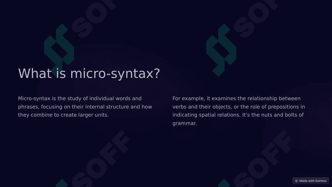 Syntax: Micro and Macro 2