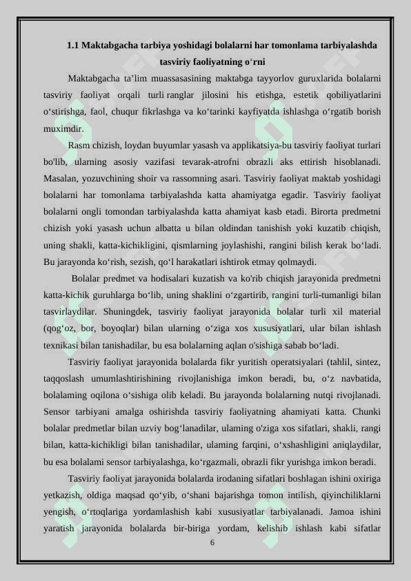 MAKTABGACHA YOSHDAGI BOLALARNI HAR TOMONLAMA TARBIYALASHDA TASVIRIY FAOLIYATGA O‘RGATISHNING AHAMIYATI 6