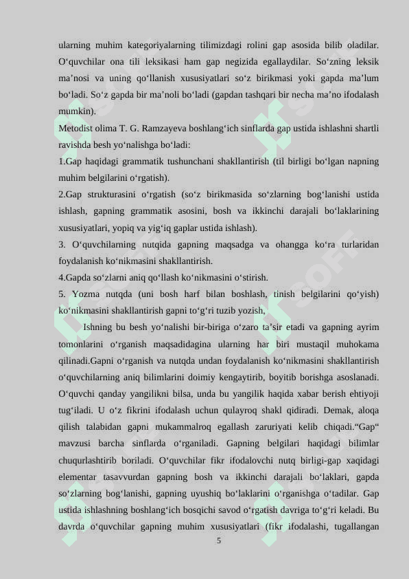 Boshlang‘ich sinfda gap ustida ishlashdagi izchillikBoshlang‘ich sinfda gap ustida ishlashdagi izchillik 5