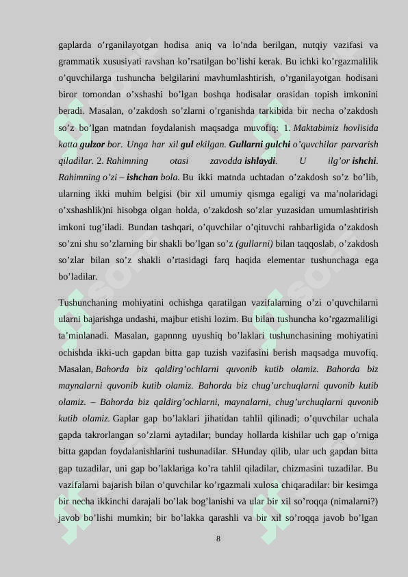 Boshlang‘ich sinf o‘quvchilarini morfologik tahlilga o‘rgatish 8