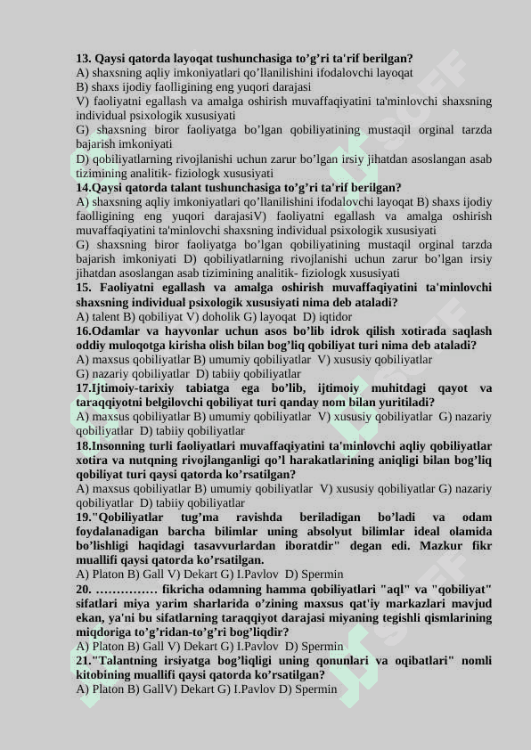Qobilyat test 2