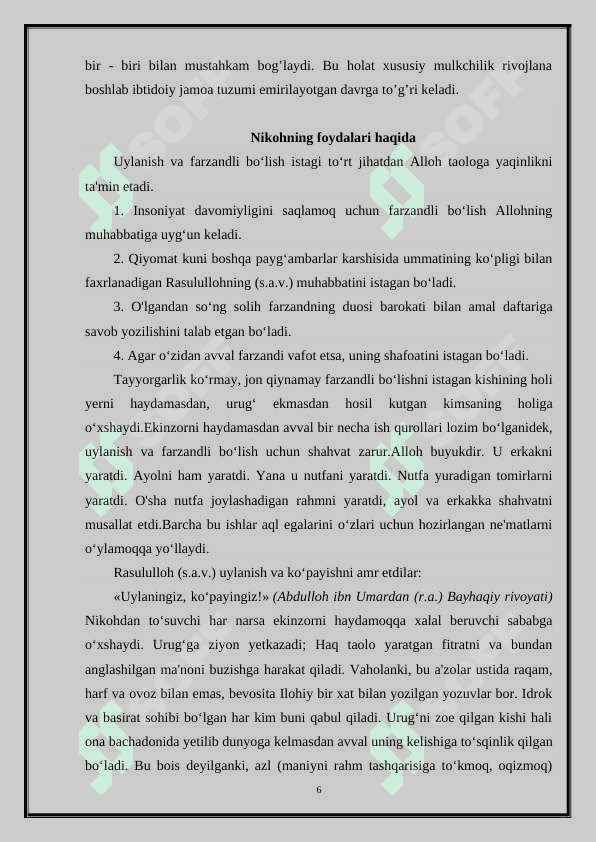 Uylanish odobi 6
