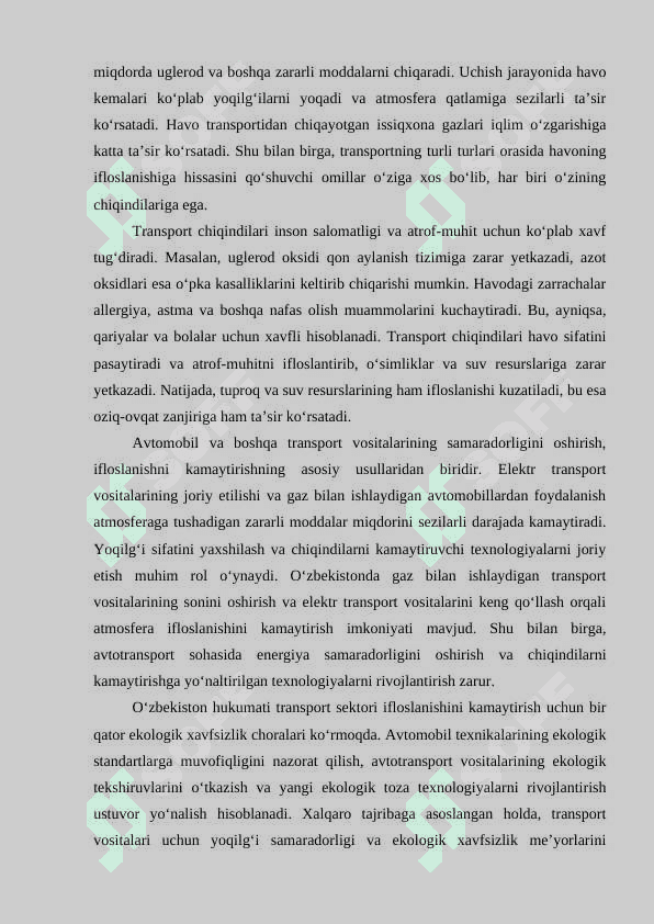 O'zbekistonda atmosferani muhofaza qilish muammolari 6