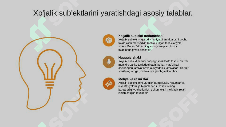 Tashkilot, xo'jalik sub'ekti tushunchalari. Biznesni tashkil etishning maqsadi va vazifalari. 5
