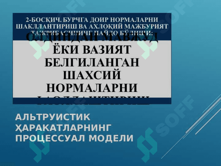 ХУЛҚ-АТВОР ВА ФАОЛИЯТ МОТИВАЦИЯЛАРИ 6